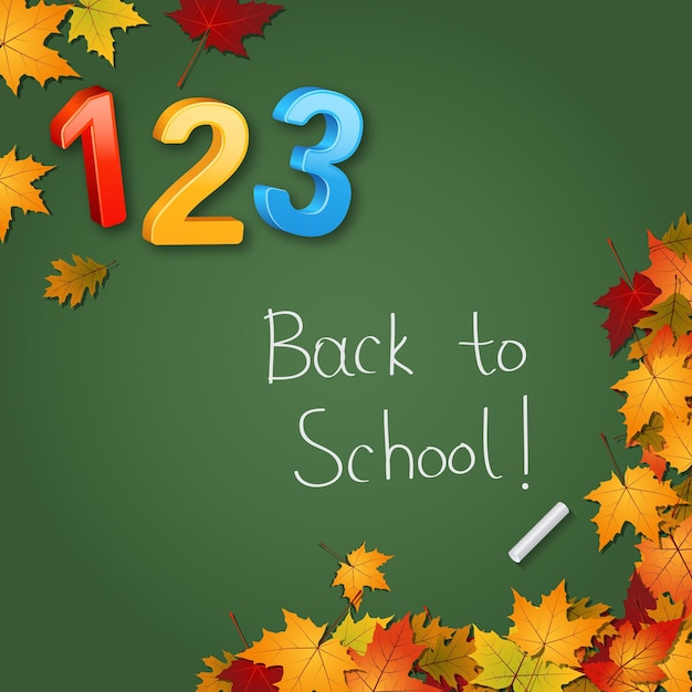 Back to school autumn style vector background