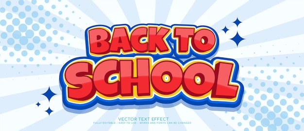 Back to school background with editable text style