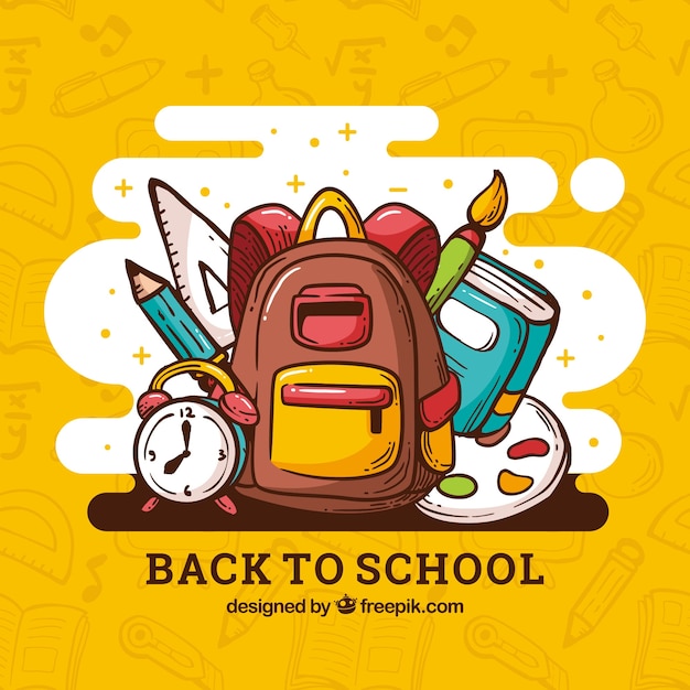 Back to school background with elements