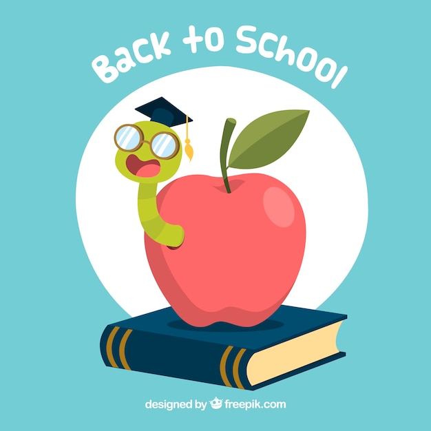 Back to school background with flat design