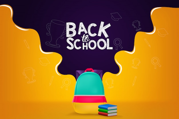 Back to School Banner Design Illustration Background