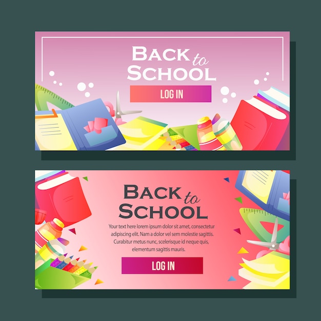 Back to School banner template horizontal