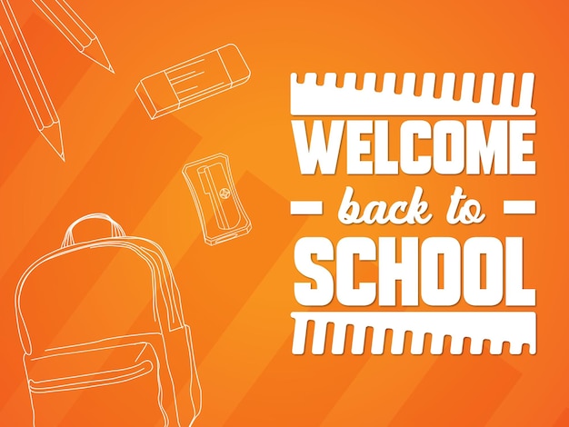 Back to school banner with background