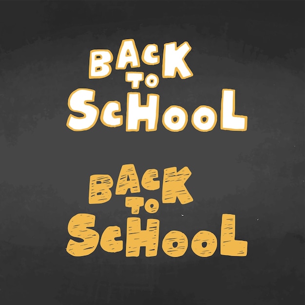 Back to School banner with hand drawn line art icons of education