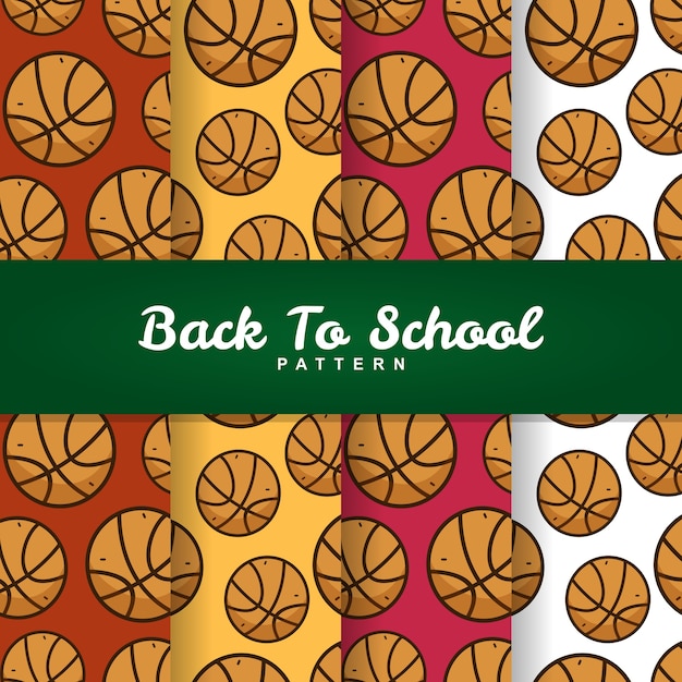 back to school basketball ball seamless pattern