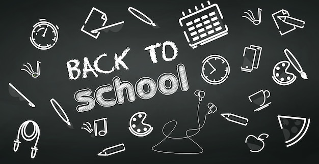 Back to school the beginning of the school year black and white template Vector