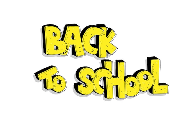 back to school. cartoon colored inscription