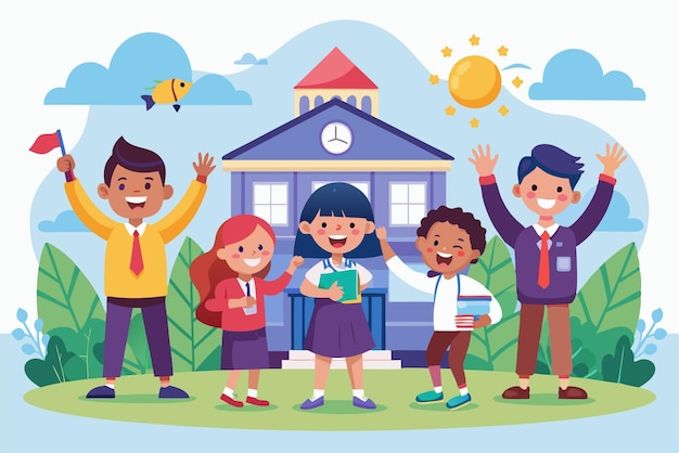 Back to School celebrating a new school year vector illustration