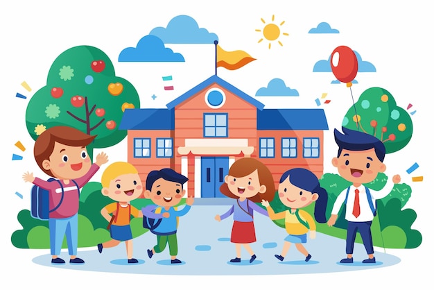 Back to School celebrating a new school year vector illustration