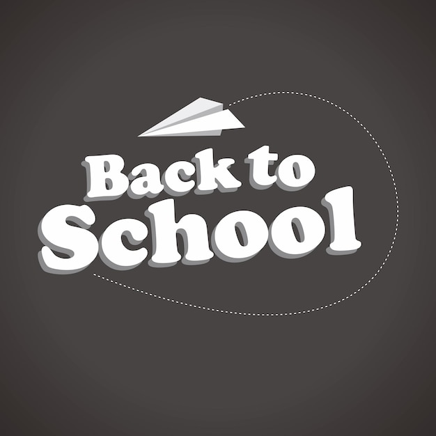 Back to school chalk black board vector logo