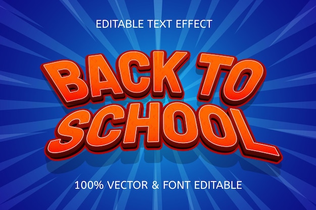 Back to school color red blue editable text effect