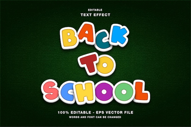 Back to School Colorful Editable Text Effect