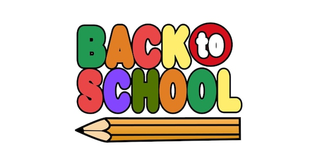 back to school colorful with white background