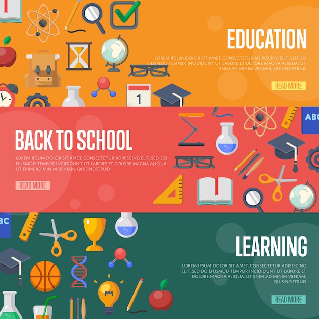 Back to school concept banner template