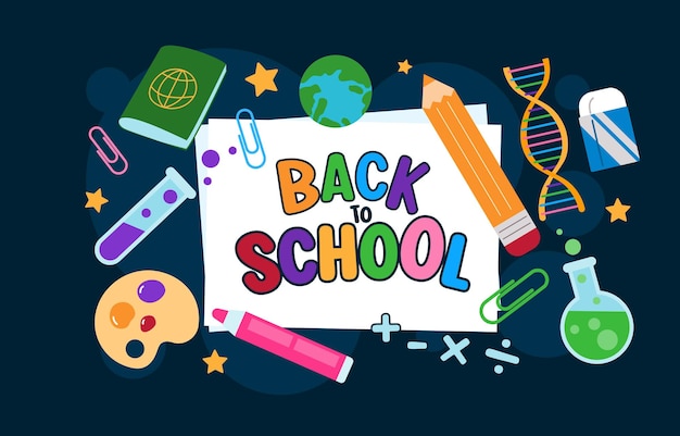 Back To School Concept Poster Vector Illustration