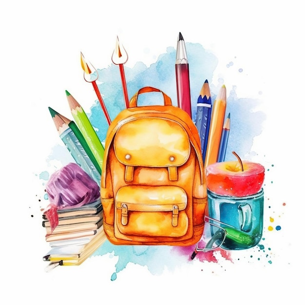 Back to school design watercolor sublimation