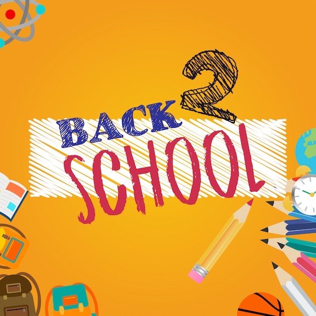 Back to School design with yellow background vector 