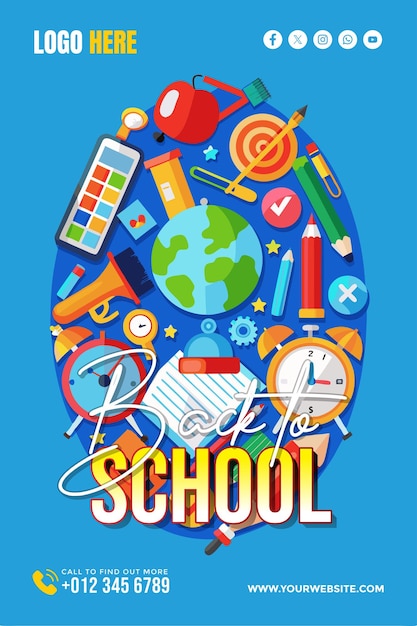 Vector back to school designs background for banner wallpaper copy space poster and flyer