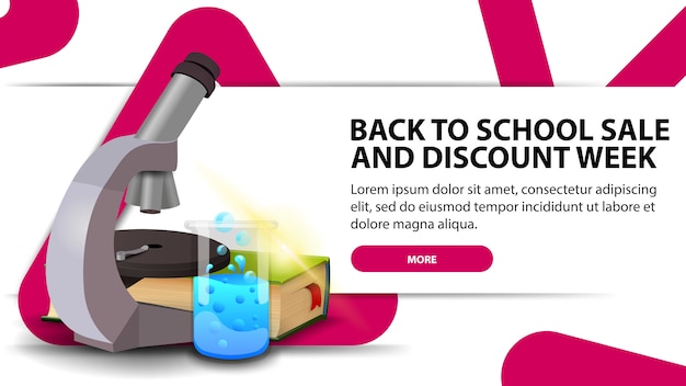 Back to school and discounts week, modern discount banner