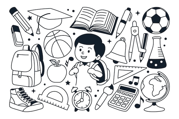 Back To School Doodle Illustration