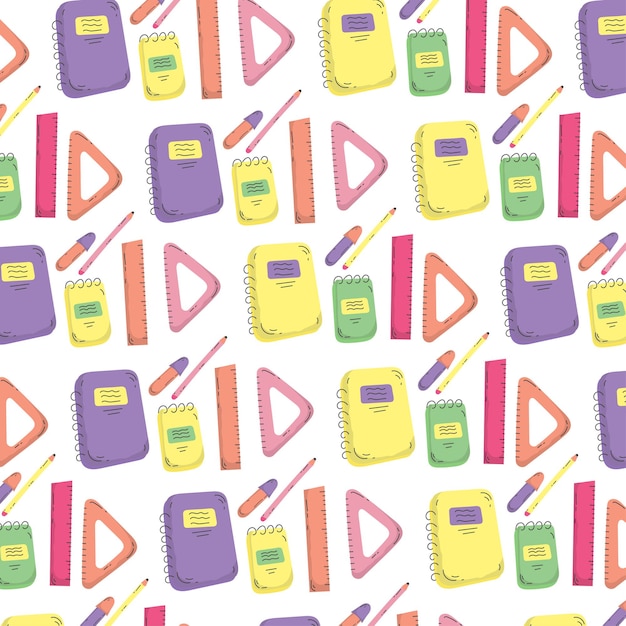 Back to school doodles pattern