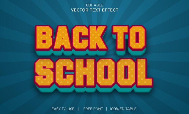 back to school editable text effect design with premium vector