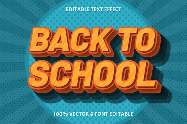 Back to school editable text effect emboss style