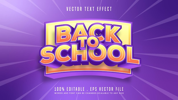 Back to school editable text effect font style