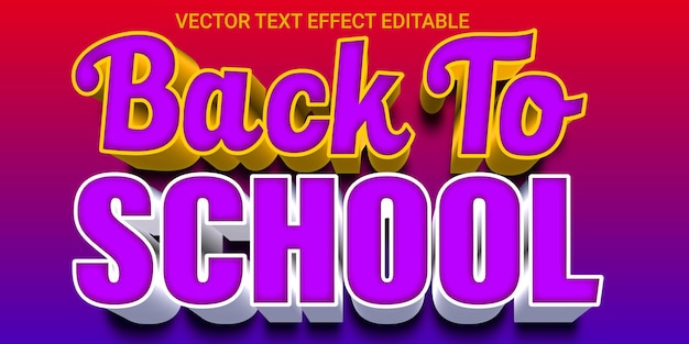 Back To School Editable Text Effect Vector