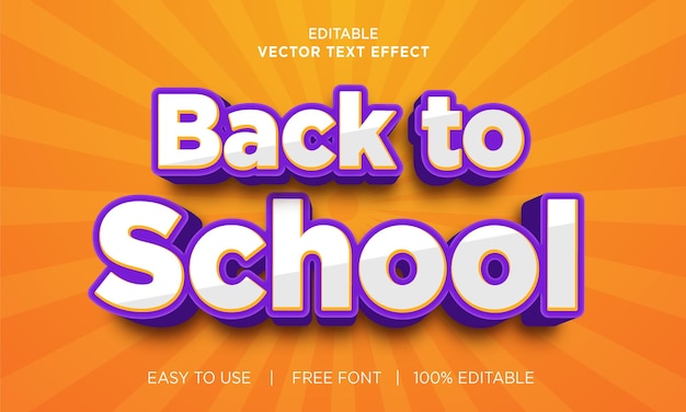 back to school editable text effect with premium vector