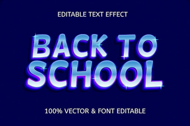 Back to school editable text effect