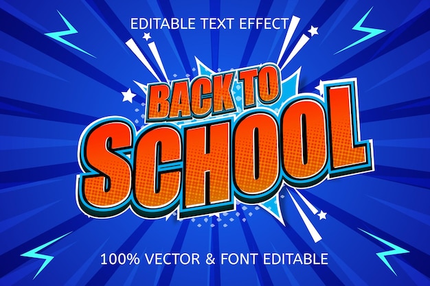 Back to school editable text effect