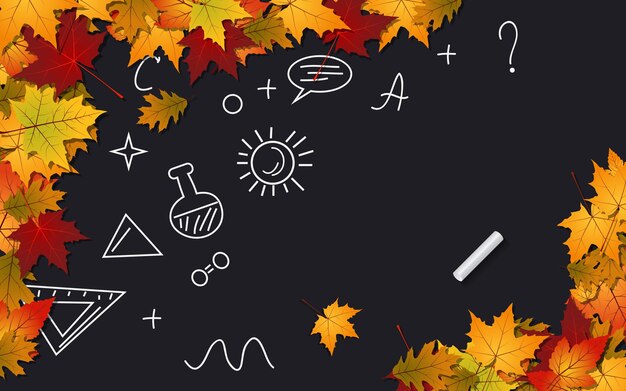 Vector back to school, education autumn style vector background