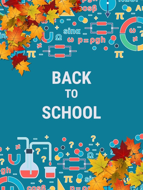 Back to school education flyer vector design template