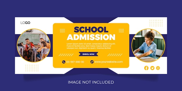 Back to school facebook timeline cover and web banner template