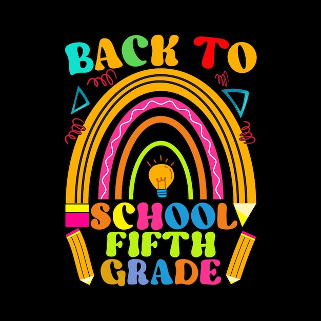 Back to school fifth grade t shirt design vector