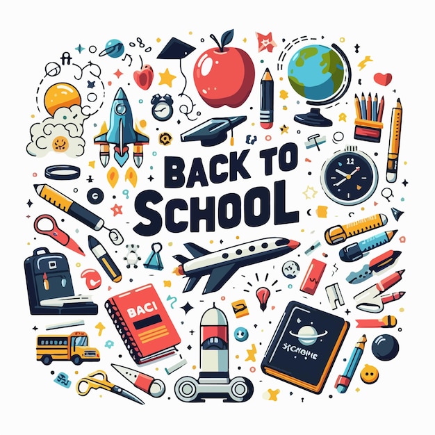 Back To School flat vector illustration design