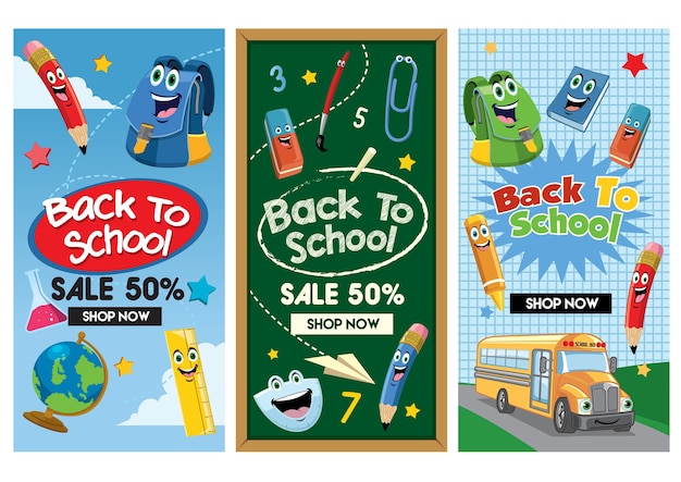 Back to school flyer set collection