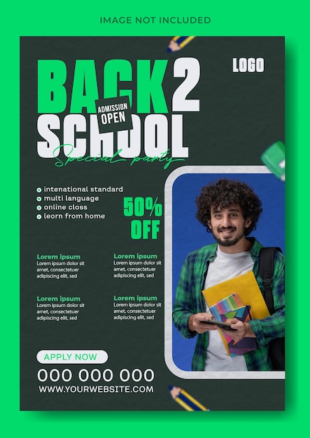 Back to school flyer template design