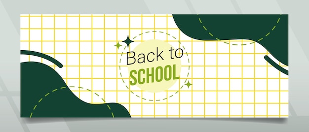 Back to School Green Wave Shape Banner Design