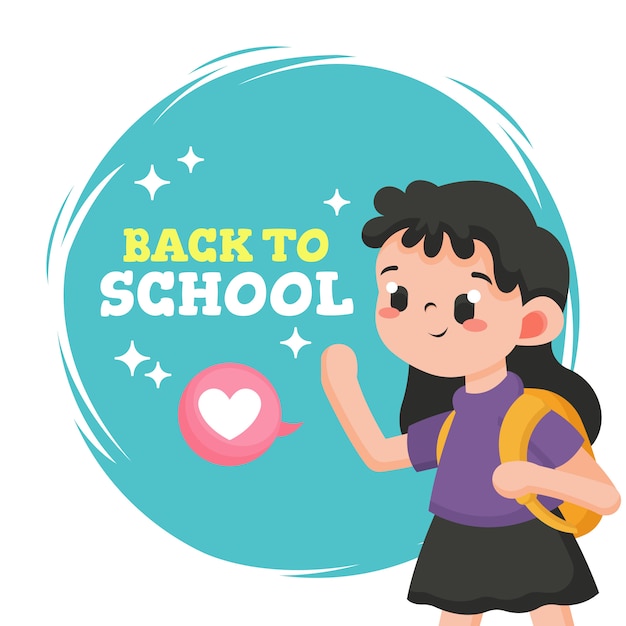 Back to School Greeting with Cute Girl