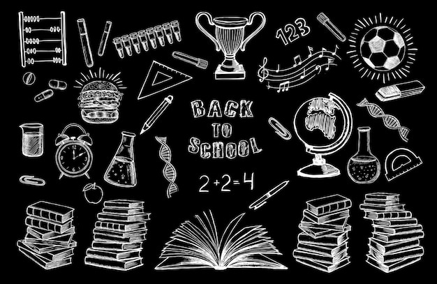 Back To School hand drawn set