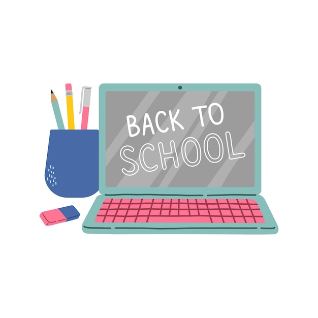 Back to school home education homeschooling vector illustration