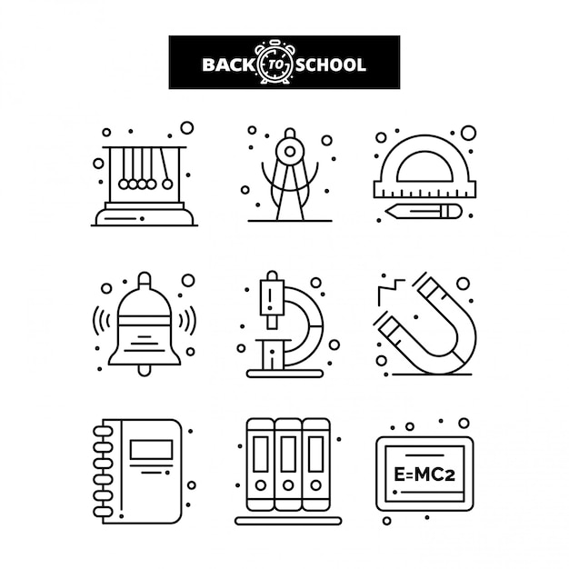 Back to School icon. Education and Learning line icons set.