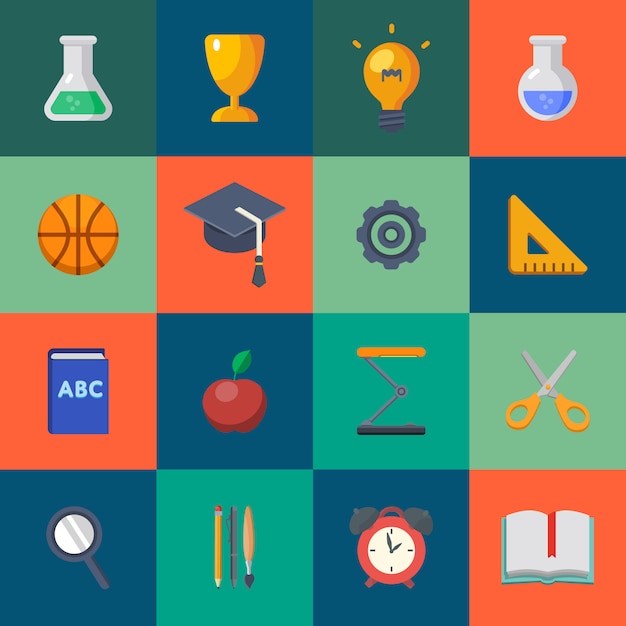 Back to school icons set