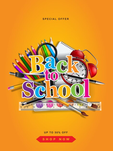 Vector back to school illustration design back to school activities