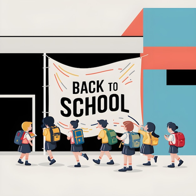 Vector back to school illustration radiant and groovy vector graphic