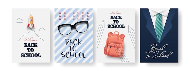 Vector back to school illustrattion template design