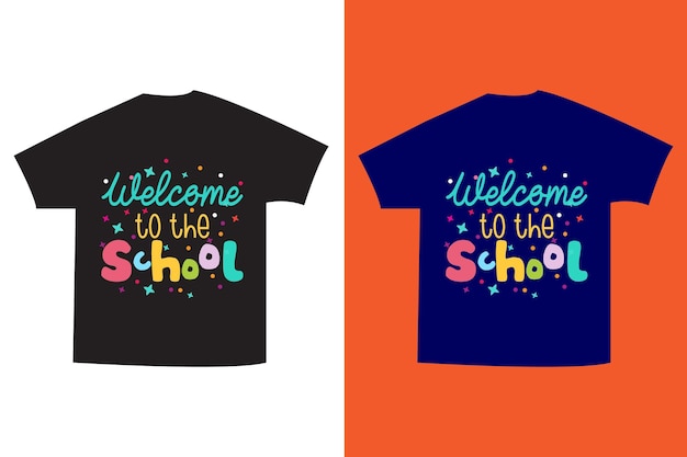 Back to school information card. student template of t shirt