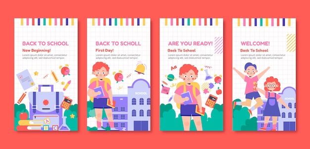 Back to school instagram stories design template